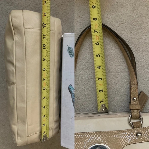 GREAT condition - Coach Penelope Ivory/brown Leather Satchel/shoulder Tote - Picture 4 of 15